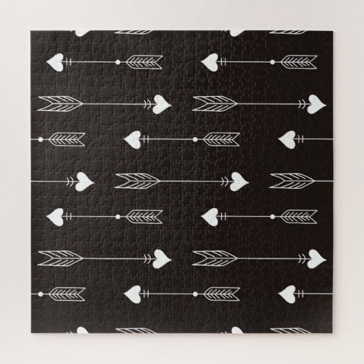 Pfeile, Herzen, abstraktes Vintages Muster. Puzzle (Vertikal)