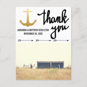 Pfeile Imitate Gold Foil Anchor Hochzeit Vielen Da Postkarte