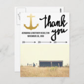 Pfeile Imitats Gold Foil Anchor Hochzeit Vielen Da Postkarte (Vorne/Hinten)