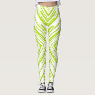 Pfeile in Kalkgrün und Weiß Leggings