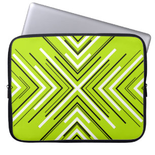 Pfeile in Lime Green, Black und White Laptopschutzhülle
