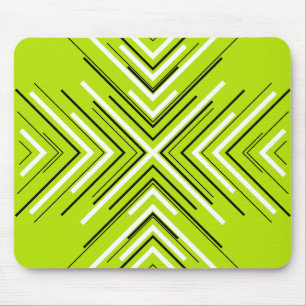 Pfeile in Lime Green, Black und White Mousepad