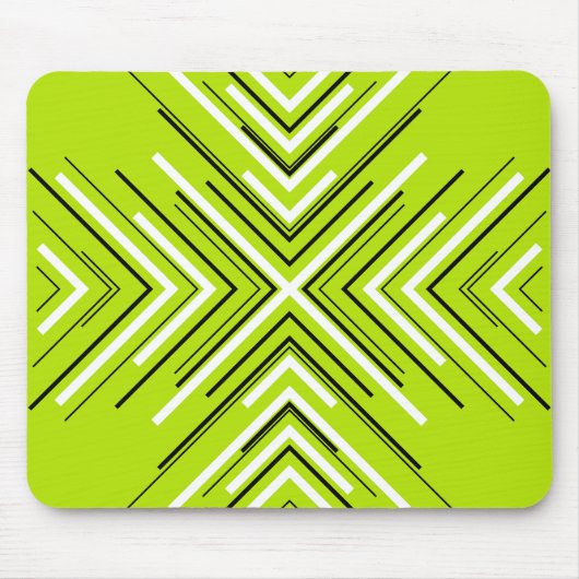 Pfeile in Lime Green, Black und White Mousepad (Vorne)