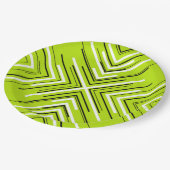Pfeile in Lime Green, Black und White Pappteller (Schrägansicht)