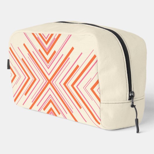 Pfeile in Pink, Orange und Creme Waschbeutel (Rechte Ecke)