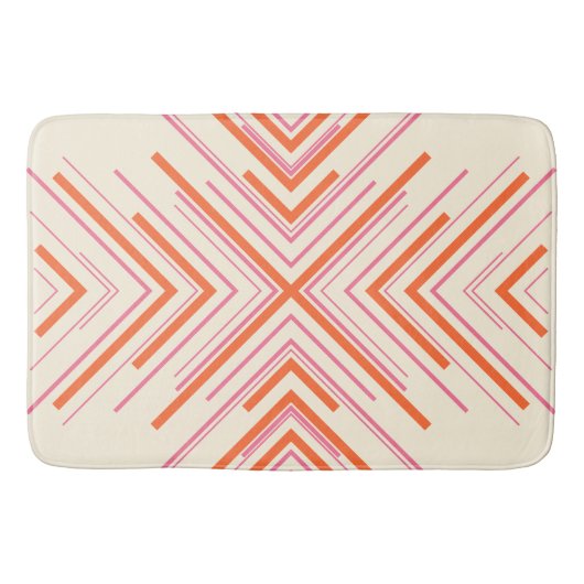 Pfeile in Rosa, Orange und Creme Badematte (Vorderseite)