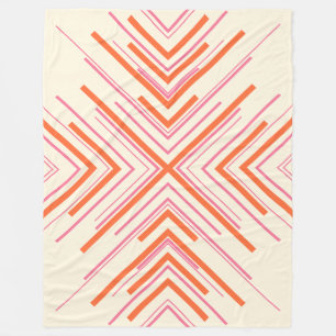 Pfeile in Rosa, Orange und Creme Fleecedecke