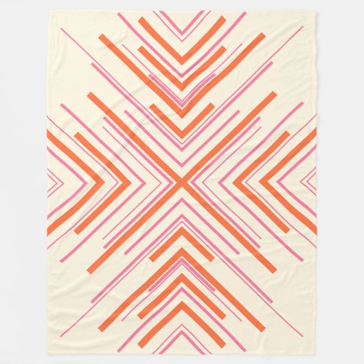 Pfeile in Rosa, Orange und Creme Fleecedecke (Vorderseite)