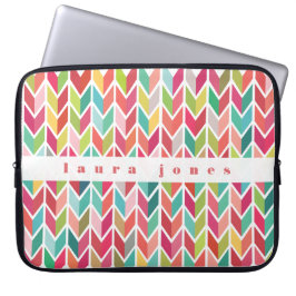 Pfeile Muster farbiger Cutom Personalisierter Name Laptopschutzhülle
