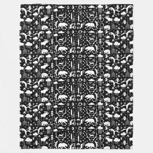 Pfeile Rocket Animal Tracks Bären Hirschfocken Owl Fleecedecke (Vorderseite)