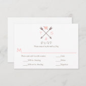 Pfeile rosa Herz - RSVP & Dinner Choice (Vorne/Hinten)