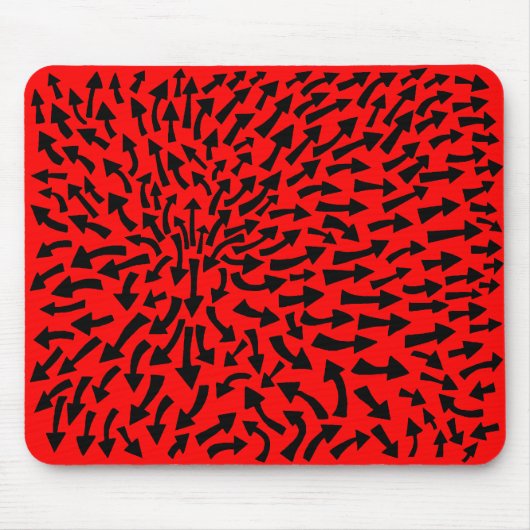 Pfeile - Schwarz auf Rot Mousepad (Vorne)