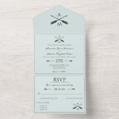 Pfeile und Monogramme Hochzeiten | Mint Green All In One Einladung (Innen Boden)