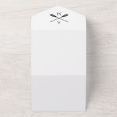 Pfeile und Monogramme Hochzeiten | Weiß All In One Einladung (Außenbereich)