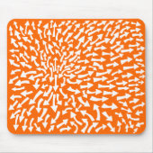 Pfeile - weiß auf Orange FF6600 Mousepad (Vorne)