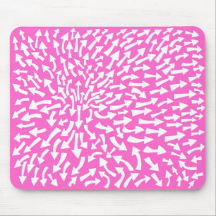 Pfeile - weiß auf Rosa FF66CC Mousepad