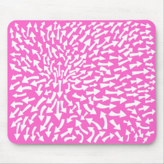 Pfeile - weiß auf Rosa FF66CC Mousepad