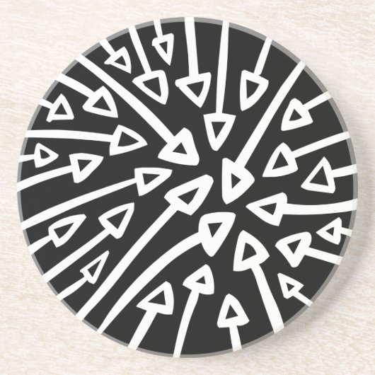 Pfeile - weiß auf schwarz getränkeuntersetzer (Vorne)