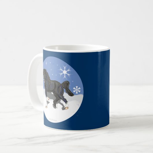 Pfeiler-PonyStallion Trottensschwarzer Waliser Kaffeetasse (Vorderseite Links)