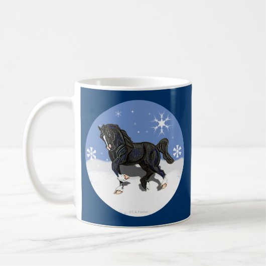 Pfeiler-PonyStallion Trottensschwarzer Waliser Kaffeetasse (Links)