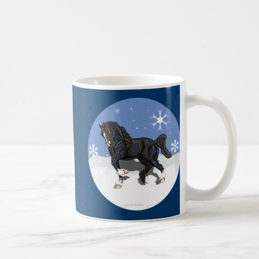 Pfeiler-PonyStallion Trottensschwarzer Waliser Kaffeetasse (Rechts)