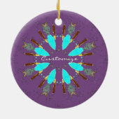 Pfeilspitzen Pow-wow Muster Thunder_Cove Keramik Ornament (Hinten)