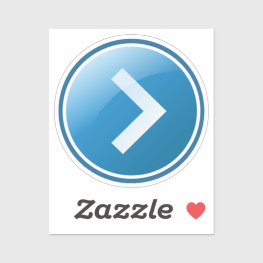 Pfeiltaste Blau - Rechts Aufkleber (Blatt)