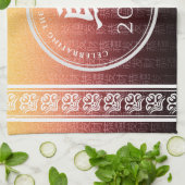 Pferd 馬 Red Gold Chinesisches Zodiac Lunar Symbol Geschirrtuch (Gefaltet)