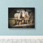 Pferd 1 Stretchierte Canvas Print Leinwanddruck (Insitu (Holzboden))