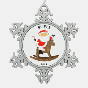 Pferd 2025 Sammelgut Schneeflocken Zinn-Ornament