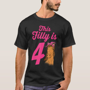Pferd 4. Geburtstag 4 Jahre alt Diese Filly ist 4 T-Shirt