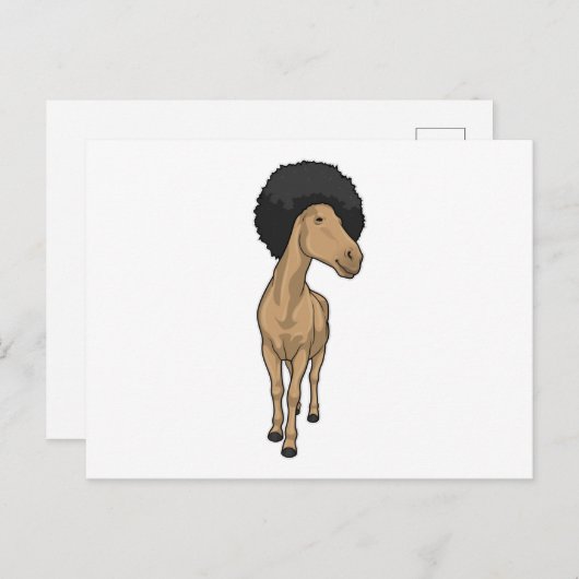 Pferd Afro Postkarte (Vorne/Hinten)