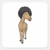 Pferd Afro Quadratischer Aufkleber (Vorderseite)