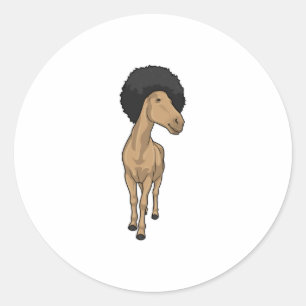 Pferd Afro Runder Aufkleber