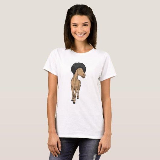 Pferd Afro T-Shirt (Vorne ganz)