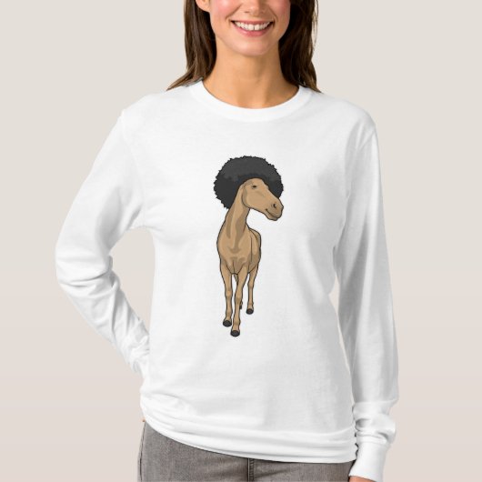 Pferd Afro T-Shirt (Vorderseite)