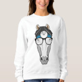 Pferd als Arzt mit Brille Sweatshirt (Vorderseite)