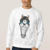 Pferd als Arzt mit Brille Sweatshirt (Vorderseite)