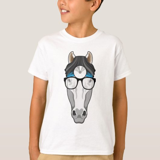 Pferd als Arzt mit Brille T-Shirt (Vorderseite)