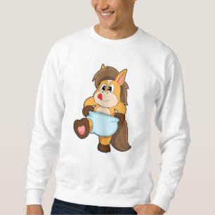 Pferd als Baby mit Windeln Sweatshirt