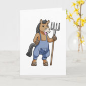 Pferd als Bauer mit Rake Karte (Gelbe Blume)