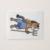 Pferd als Bauer mit Rake Puzzle (Horizontal)