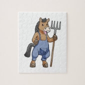 Pferd als Bauer mit Rake Puzzle (Vertikal)