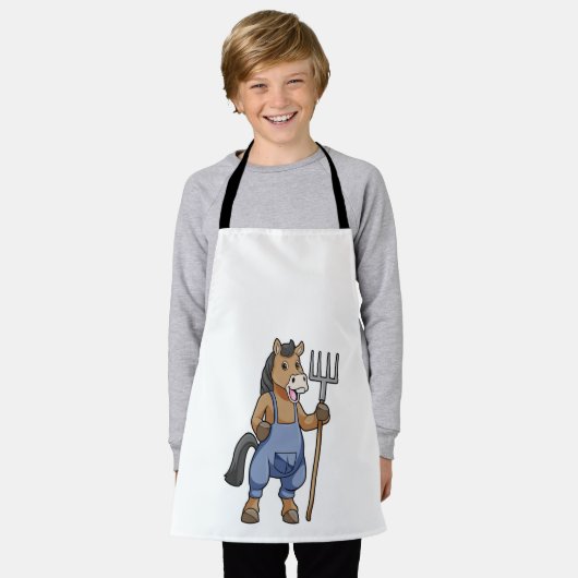 Pferd als Bauer mit Rake Schürze (Getragen)