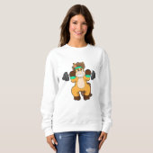 Pferd als Bodybuilder mit Barbell Sweatshirt (Vorne ganz)