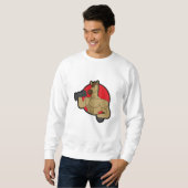 Pferd als Bodybuilder mit Dumbell Sweatshirt (Vorne ganz)