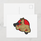 Pferd als Bodybuilder mit Hantel Postkarte (Vorne/Hinten)