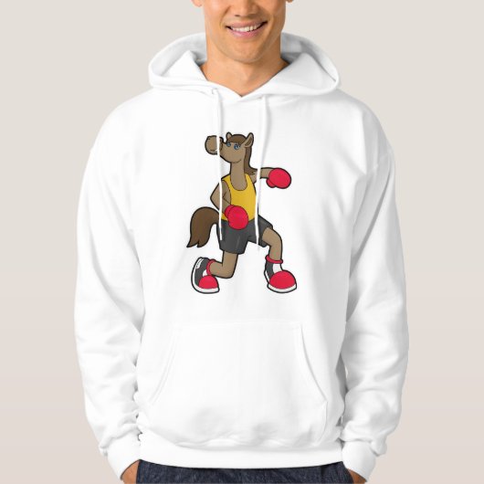 Pferd als Boxer mit Boxhandschuhen Hoodie (Vorderseite)
