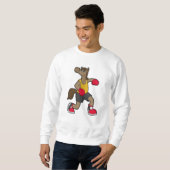Pferd als Boxer mit Boxhandschuhen Sweatshirt (Vorne ganz)