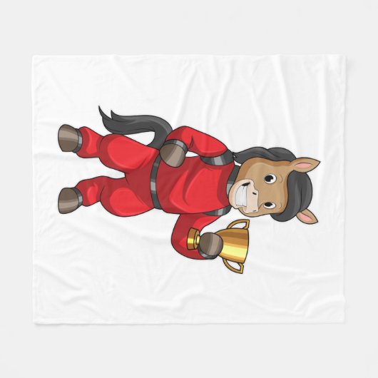 Pferd als Champion mit Trophäe Fleecedecke (Vorderseite (Horizontal))